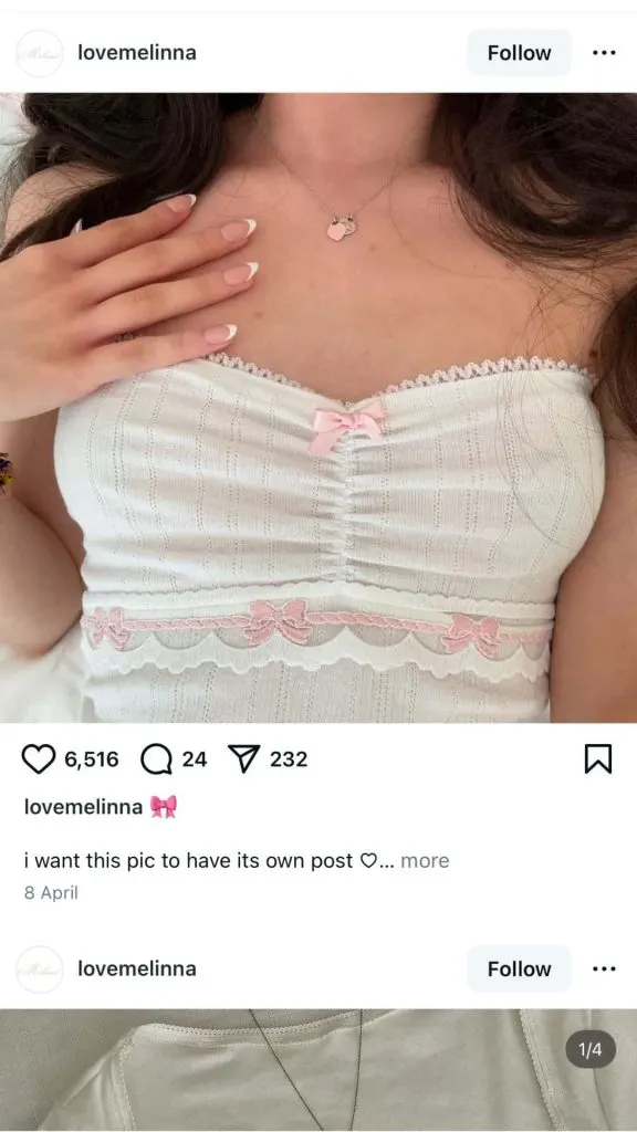 white and pink lace top