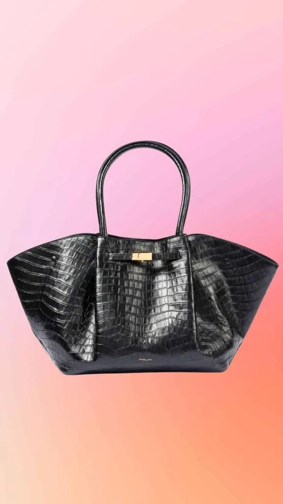 black croc-effect Demellier tote bag 