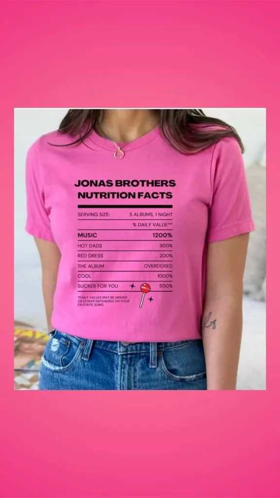 Jonas Brothers concert merch tee etsy
