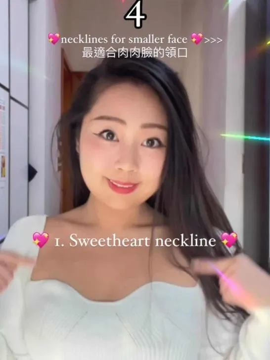 5 necklines for a chubby face! + extra smaller face tip!❤️👇🏼