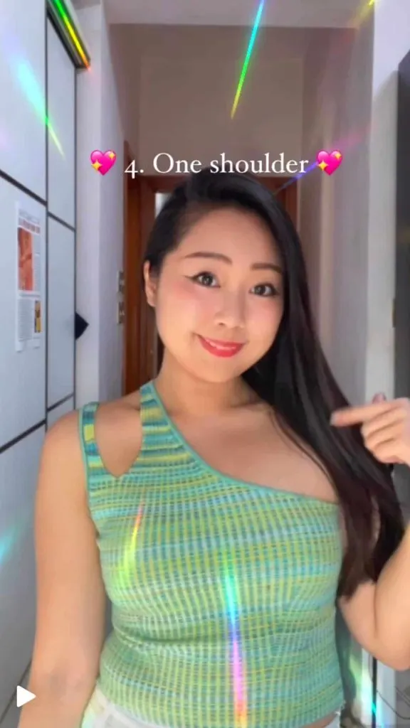 one shoulder neckline for chubby face