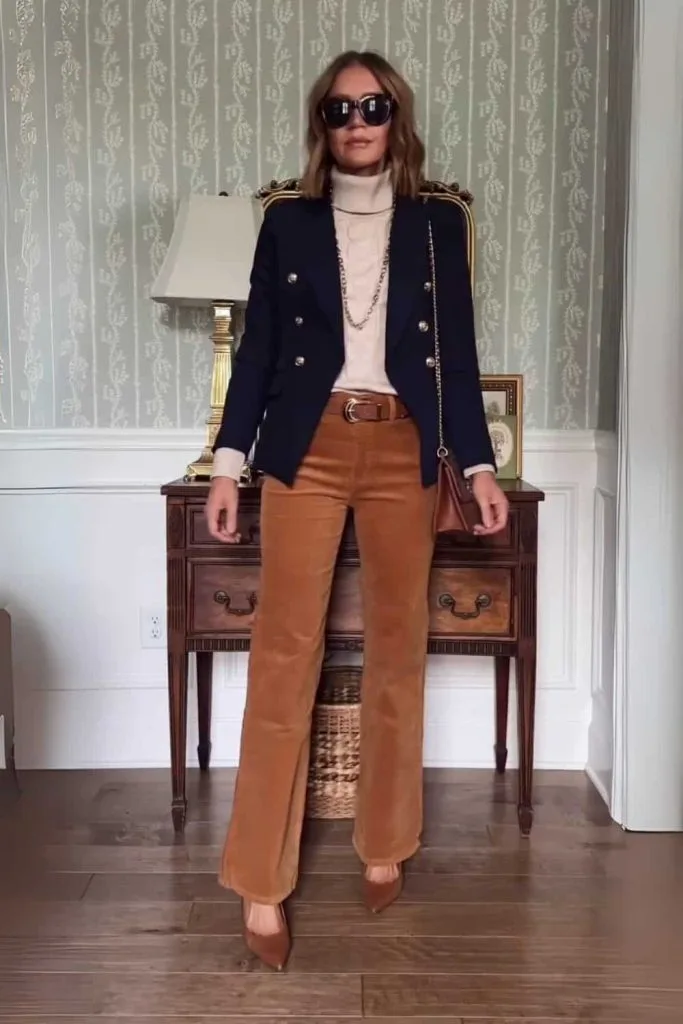 BLAZER and corduroy pants outfit