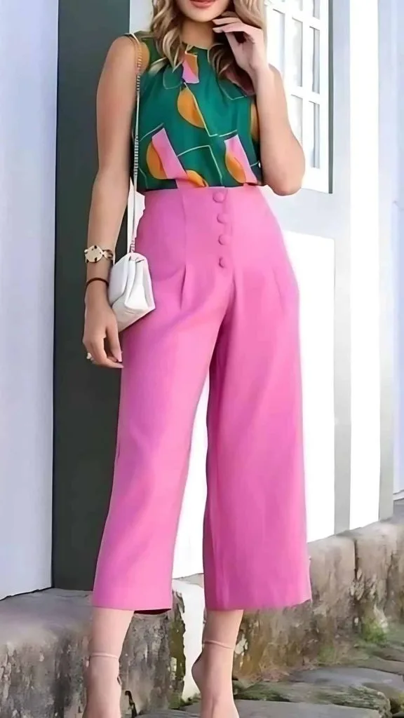 pink pants bridal shower outfit