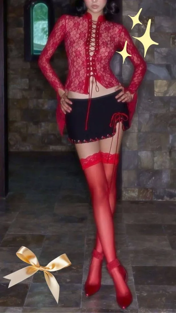 Moulin Rouge audience outfit ideas red sheer tights