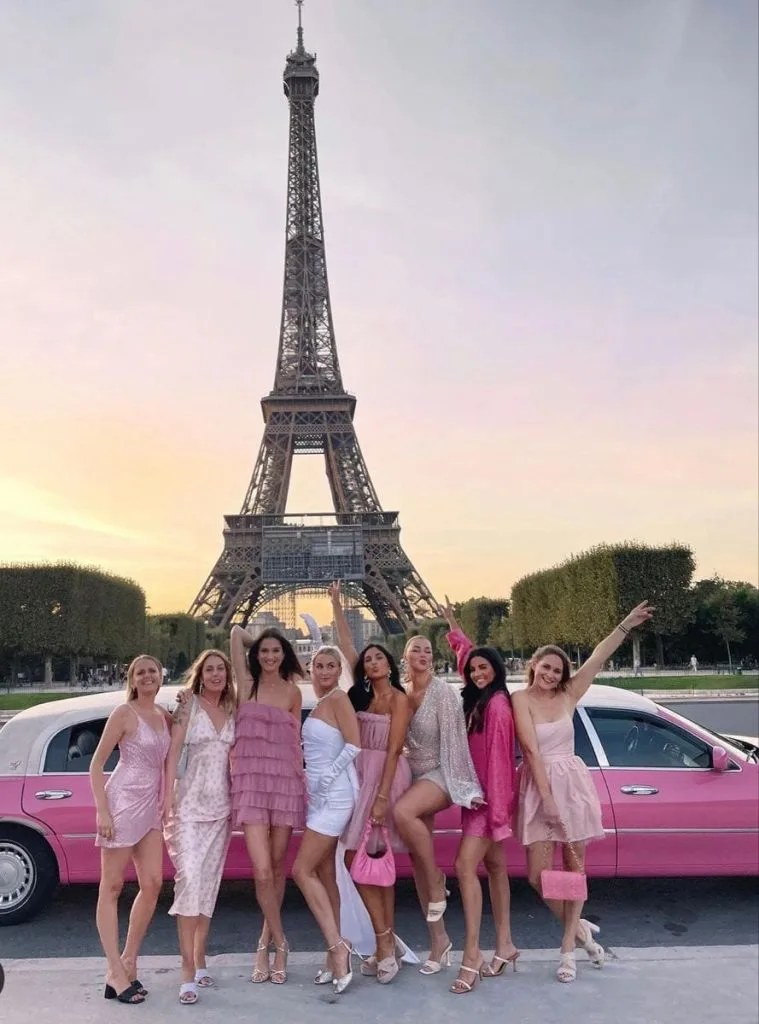 pink dress Paris theme party