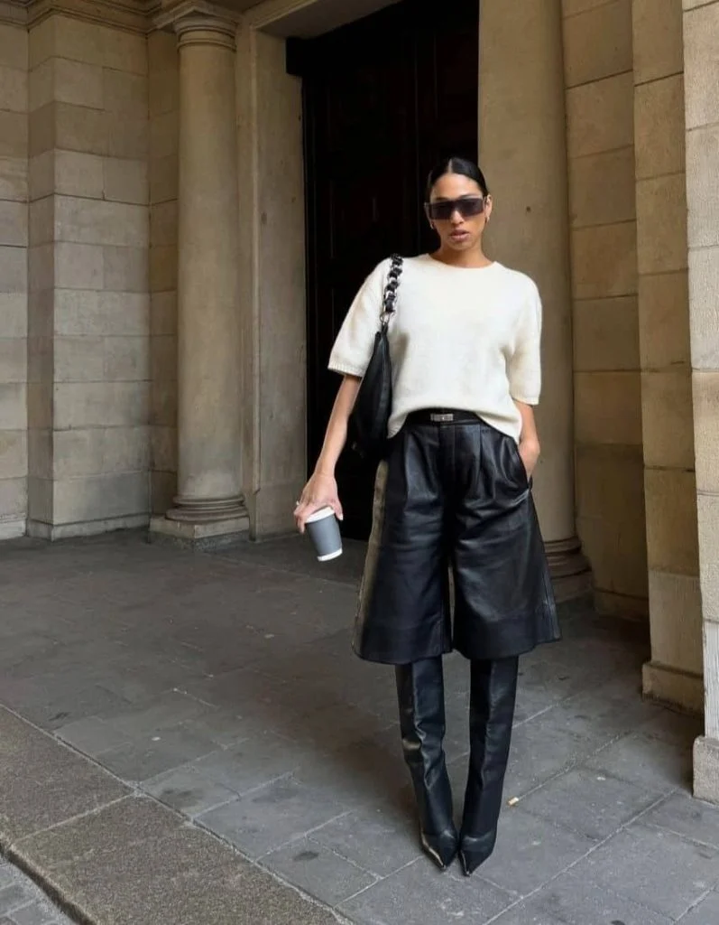 SWEATER and bermuda shorts winter fashion women