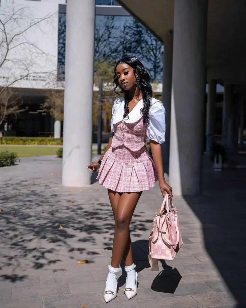 white socks and white heels