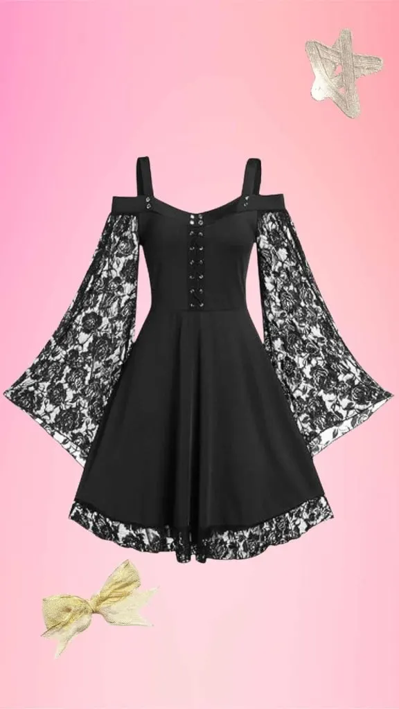 black goth lace dress