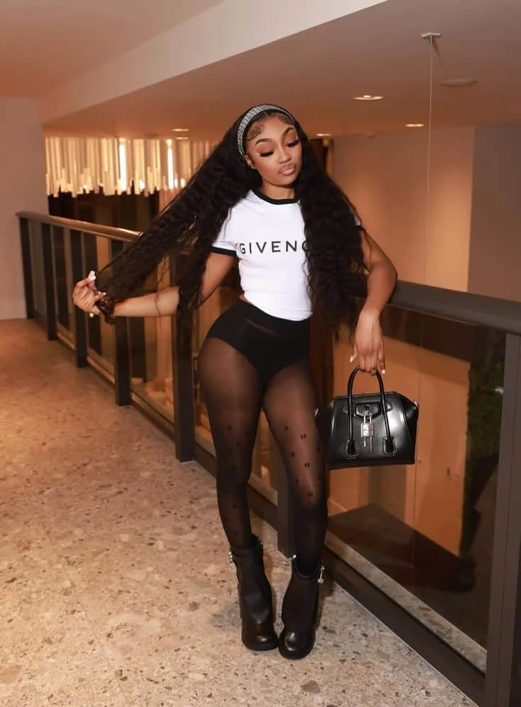 baddie mesh legging outfit