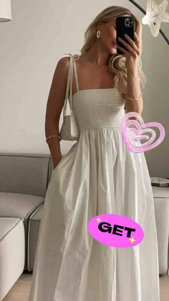 CASUAL white dress outfit idea