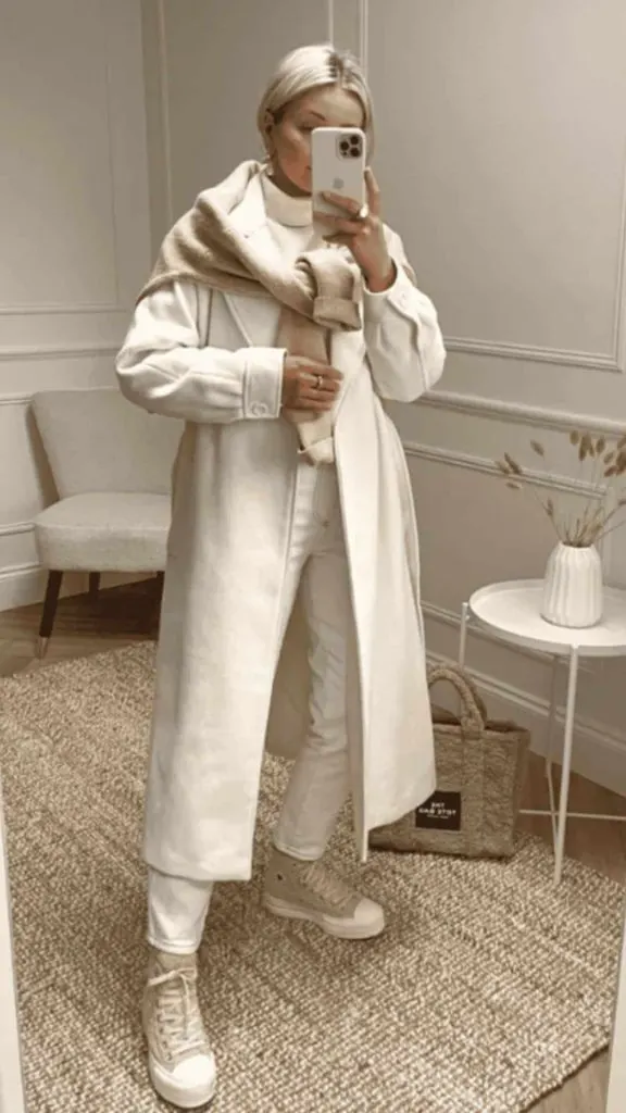 white monotone outfit with converse