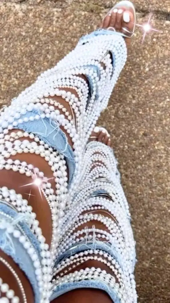 pearl jeans women fashion