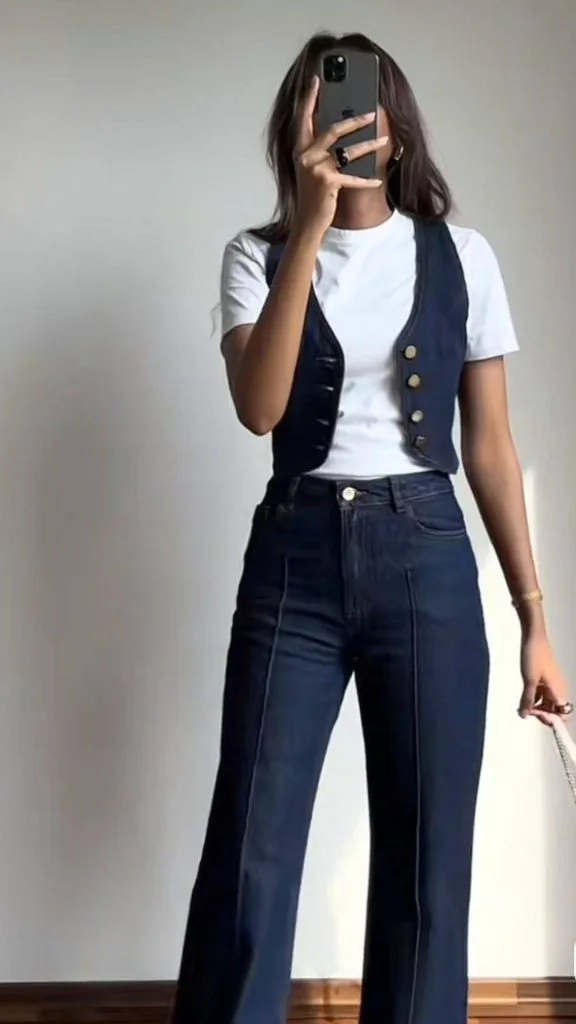 BLACK vest outfit idea