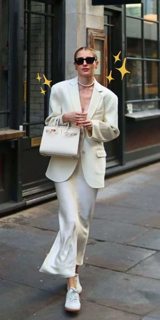 white blazer and skirt outfit ideas