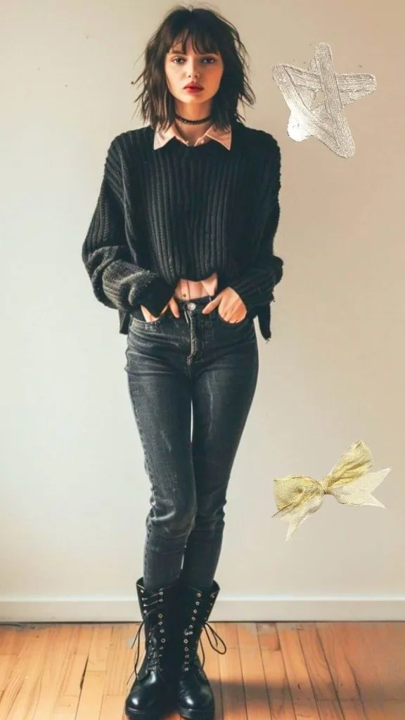 modern goth outfit ideas black