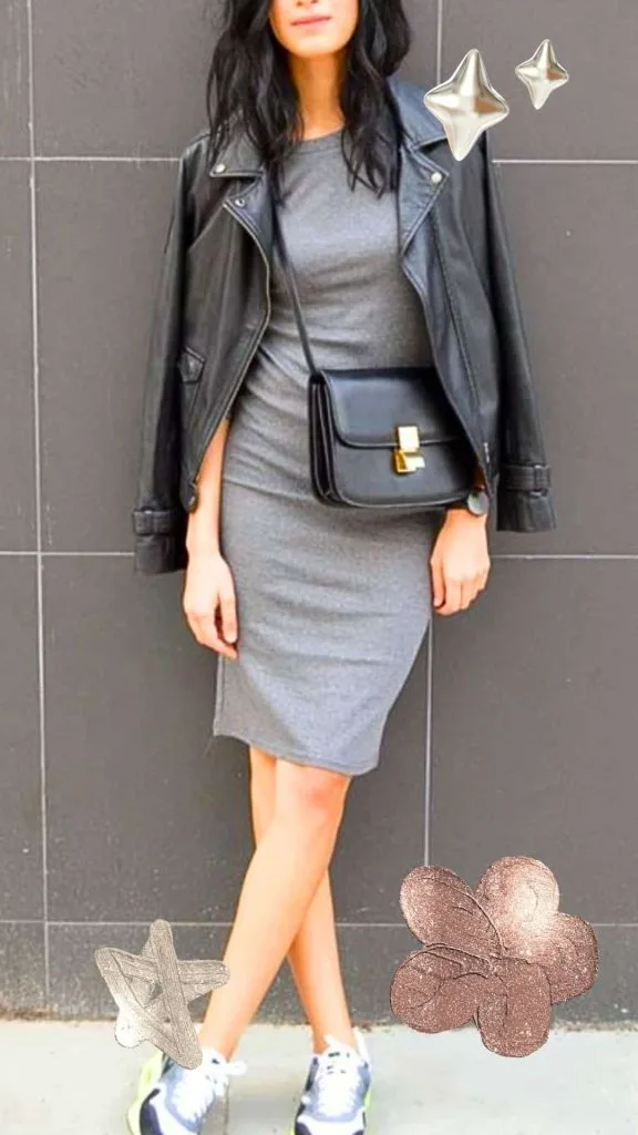 gray dress outfit ideas