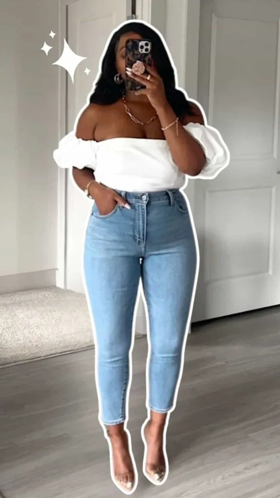 JEANS OUTFIT black women How to dress belly rolls