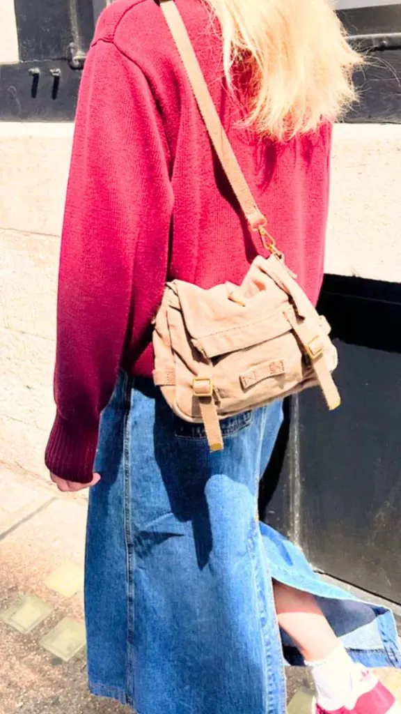 Jeans and Canva messenger bag 