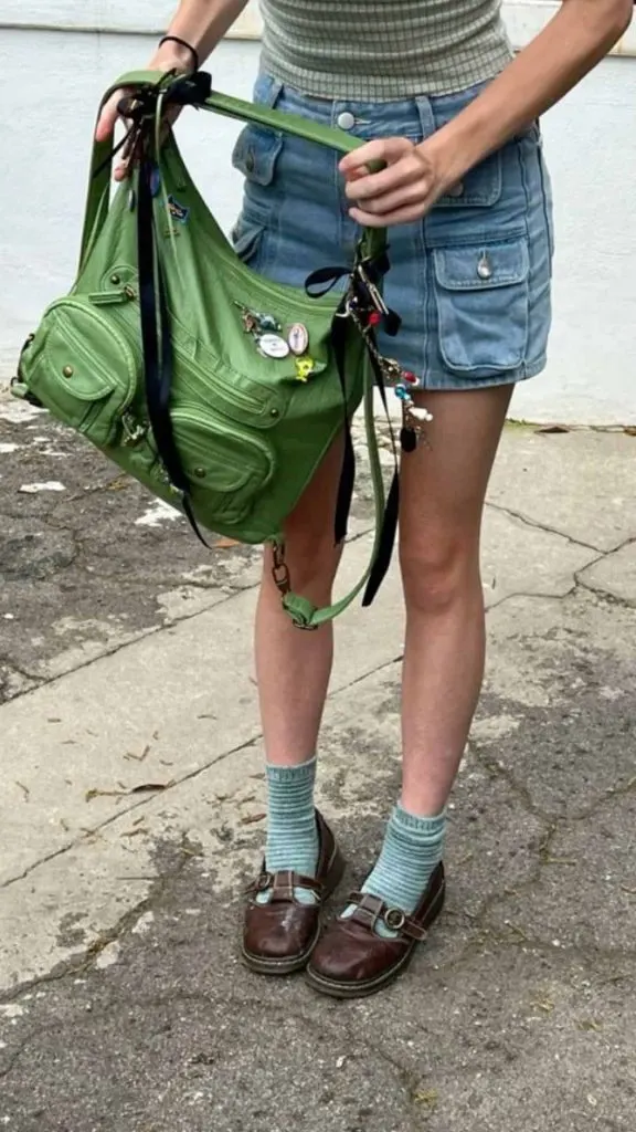 Jeans and Canva messenger bag 