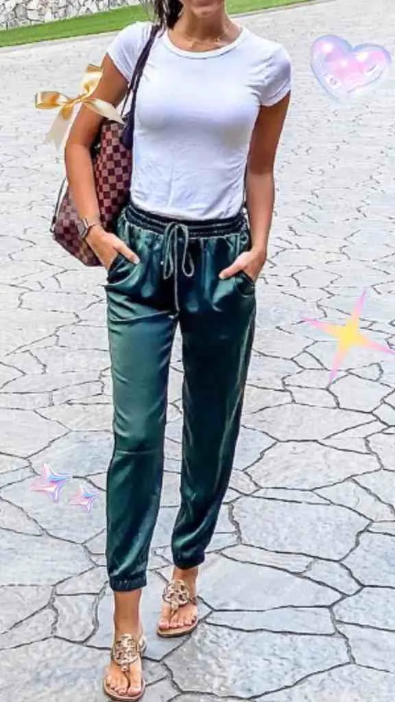 silk jogger outfits for work