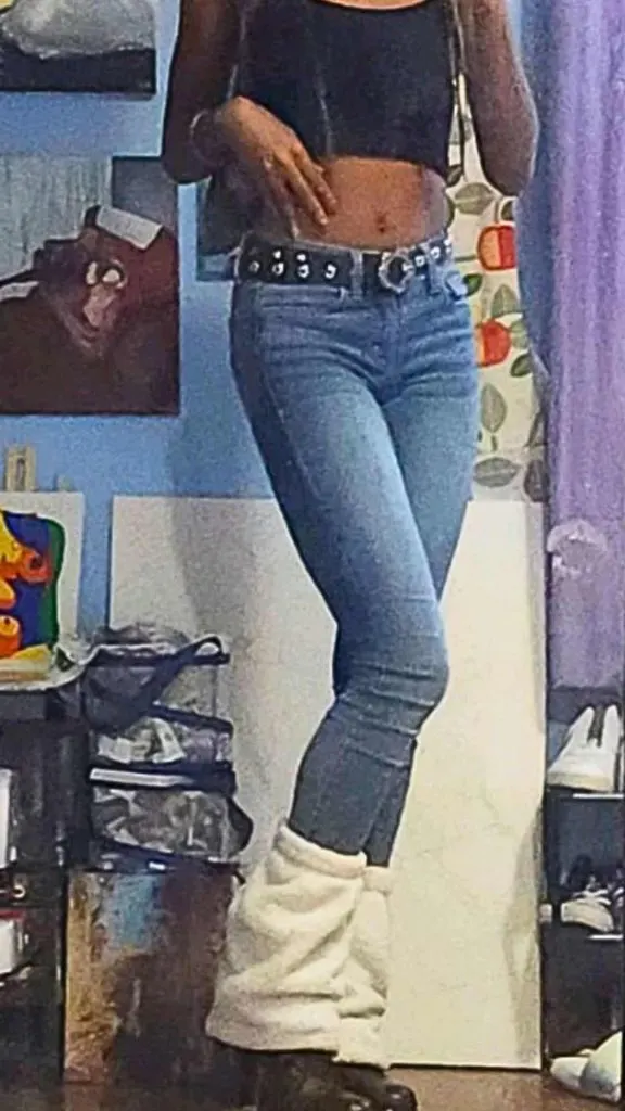 black women leg warmers with jeans