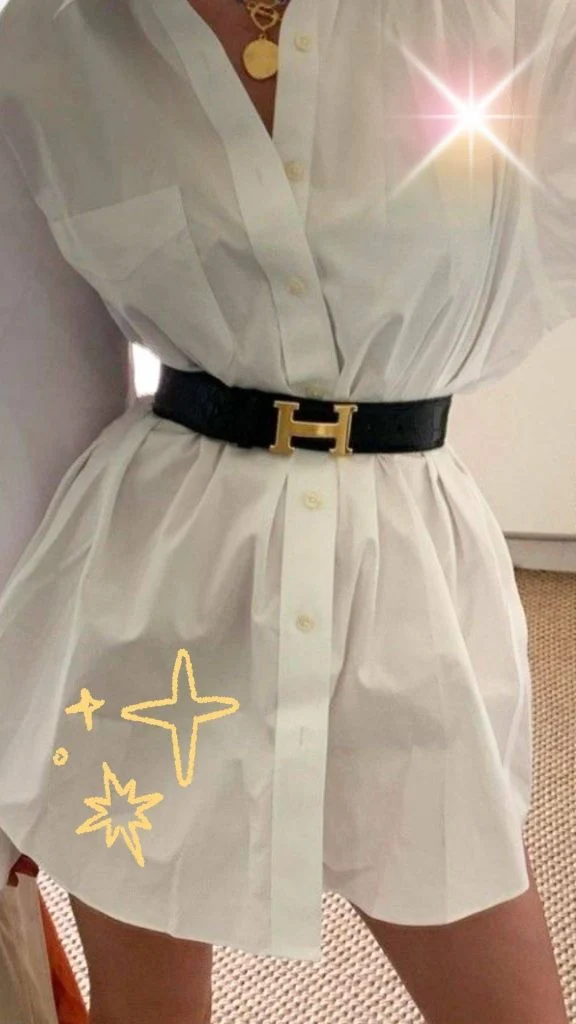 oversized shirt and belt