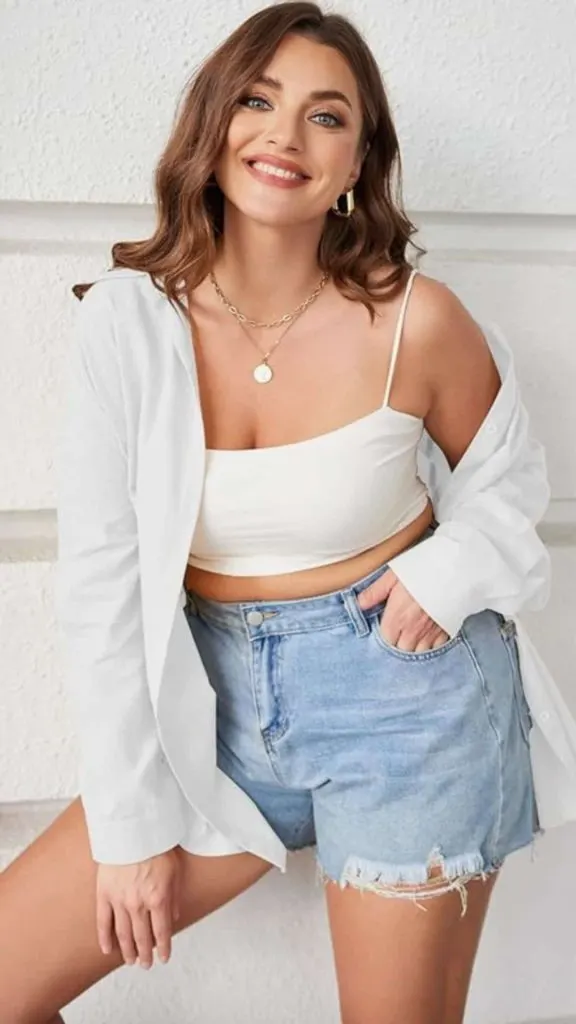 plus size white shirt boudoir