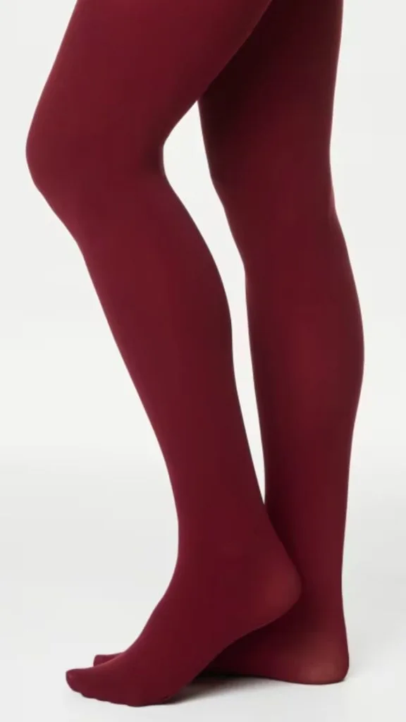 burgundy tights
