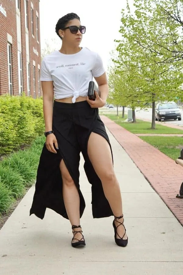 split-leg pant outfits