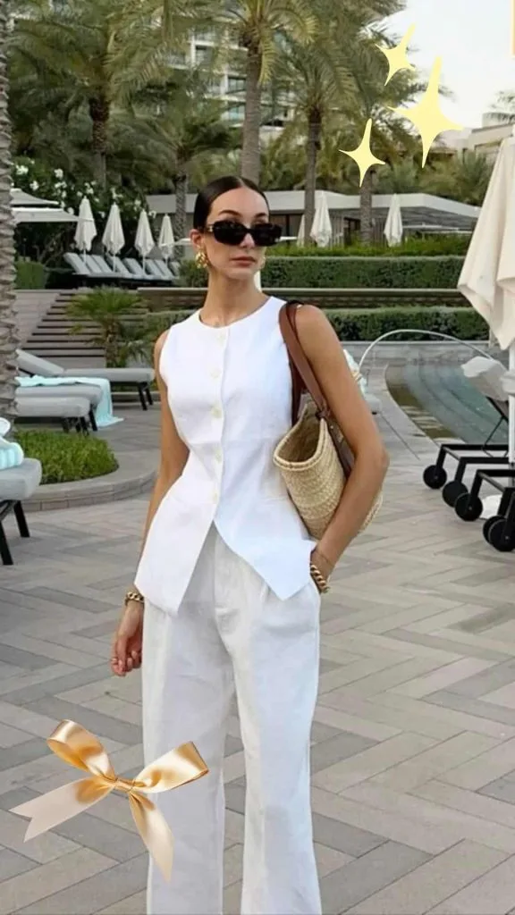 white waistcoat set women