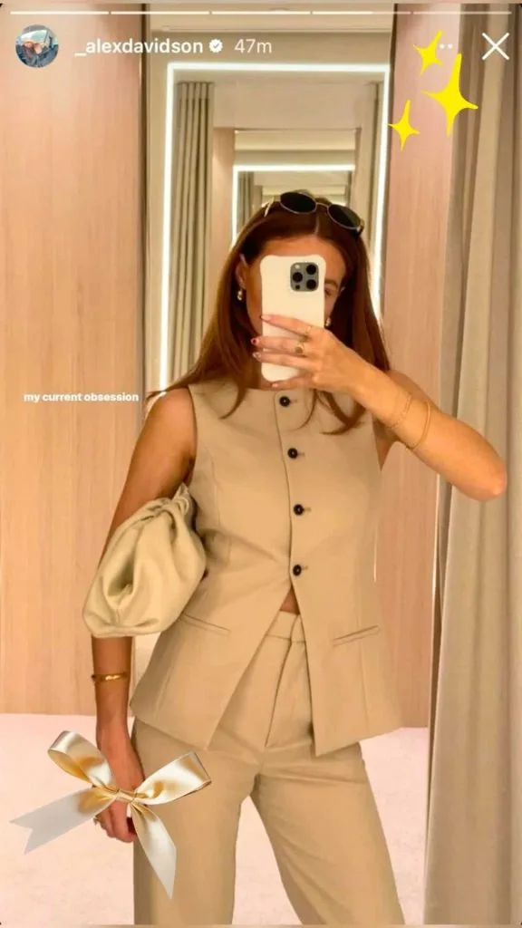 beige waistcoat set women