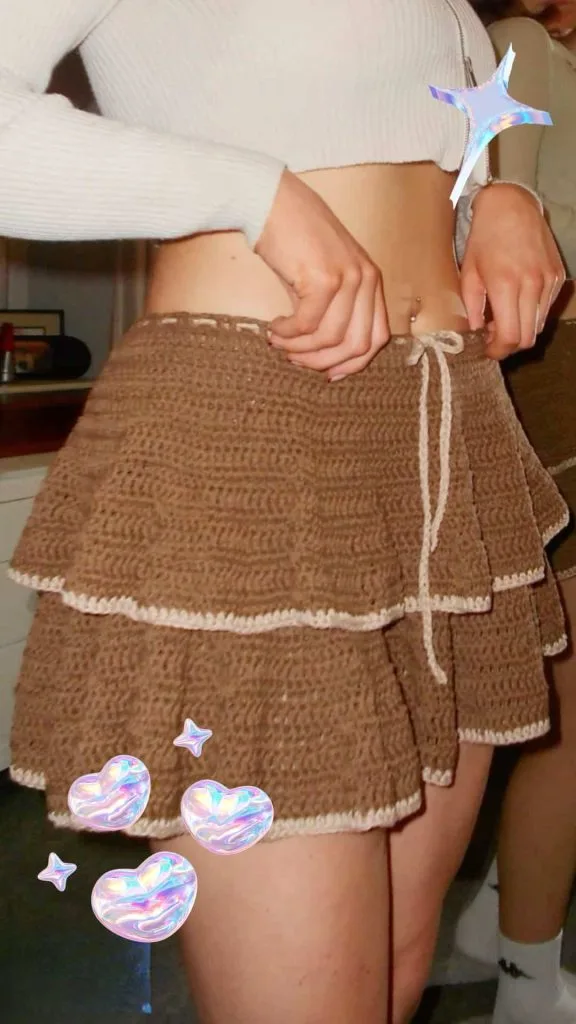 what to wear crochet skirt