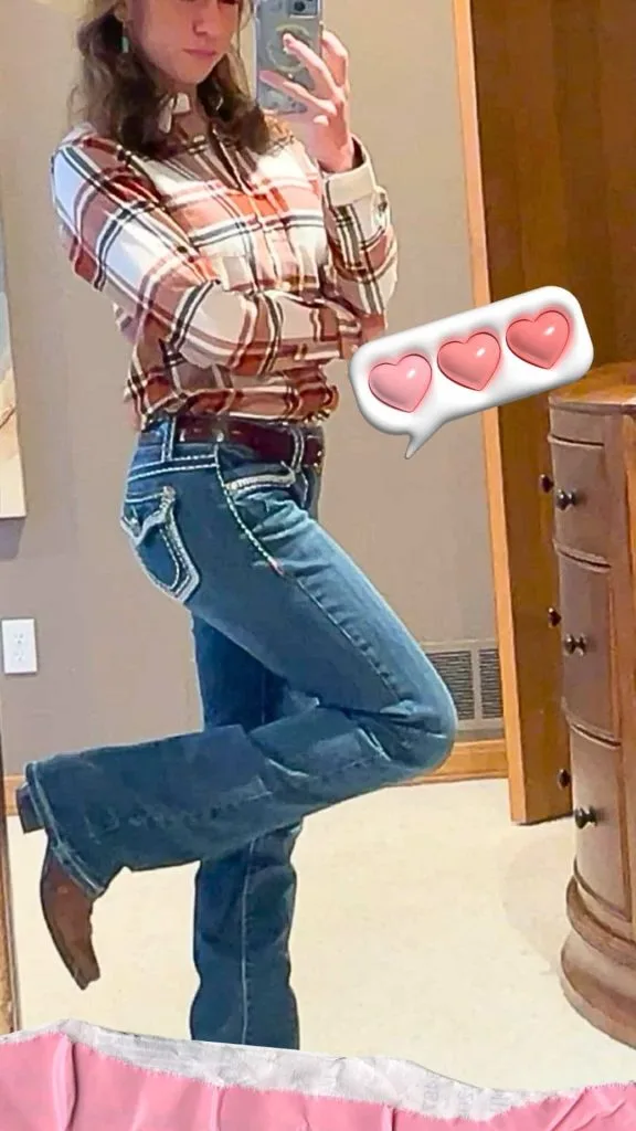 LINE western dancing outfit ideas flannel shirt