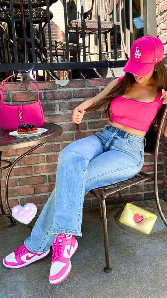 WHAT TO WEAR pink sneakers