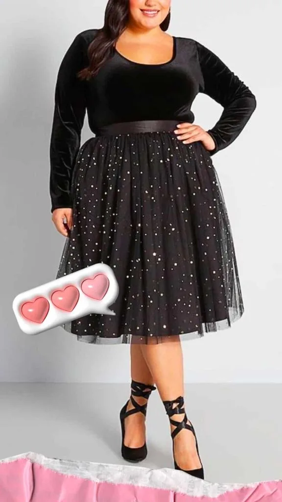 black plus size tulle skirt