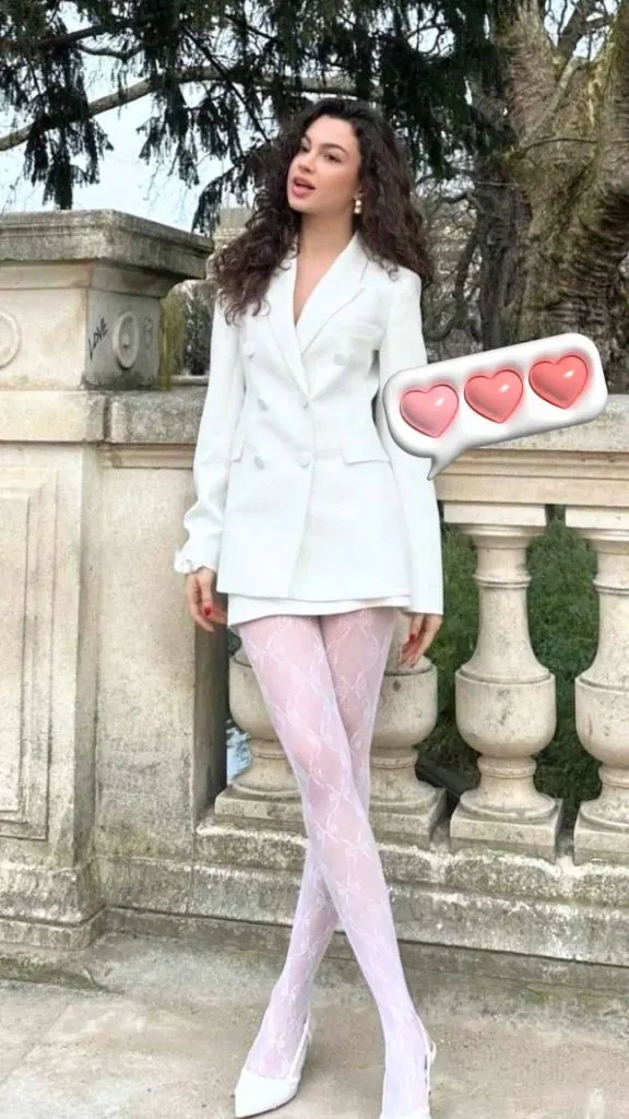 white blazer white tights outfits