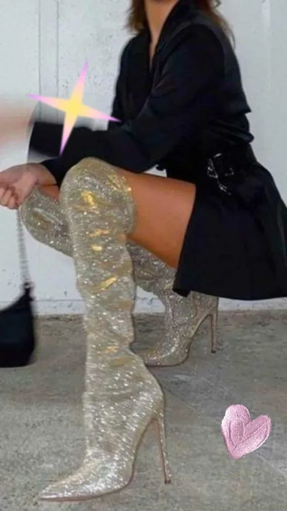 what to wear with glitter over knee boots
