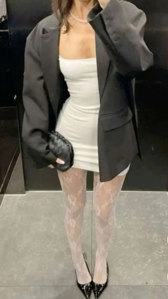 black tights and white tights