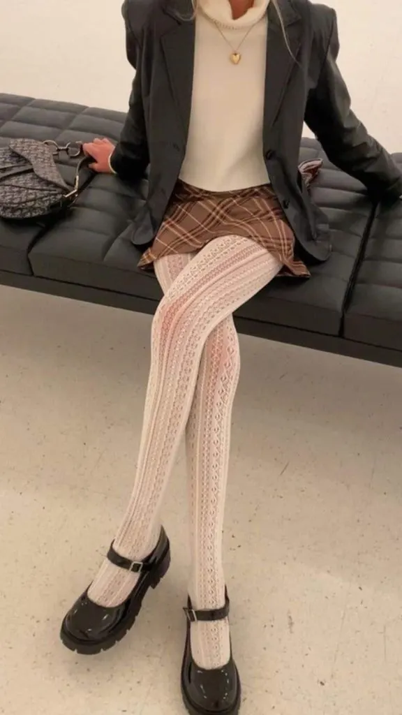 The classy patterned white tight