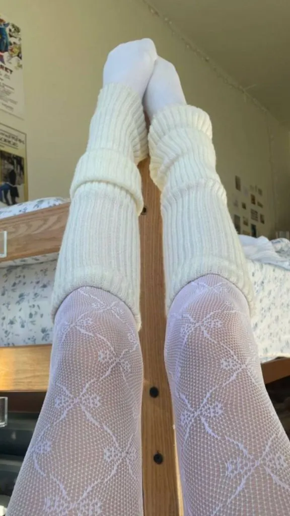 leg warmers and white tights