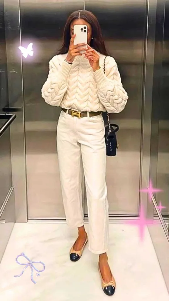 white jeans work attire women