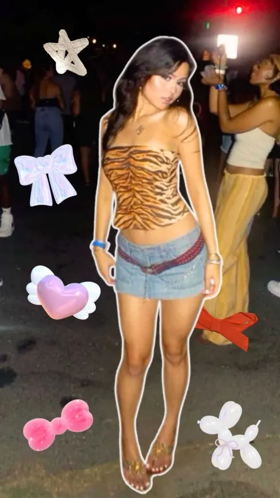 leopard top edm concert outfit idea what to wear to edc music festivals