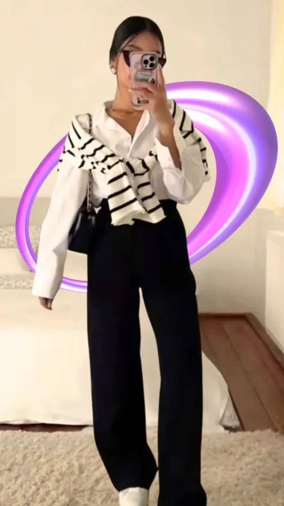 white shirt and cardigan styling