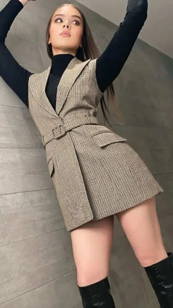 how to wear blazer dress in winter