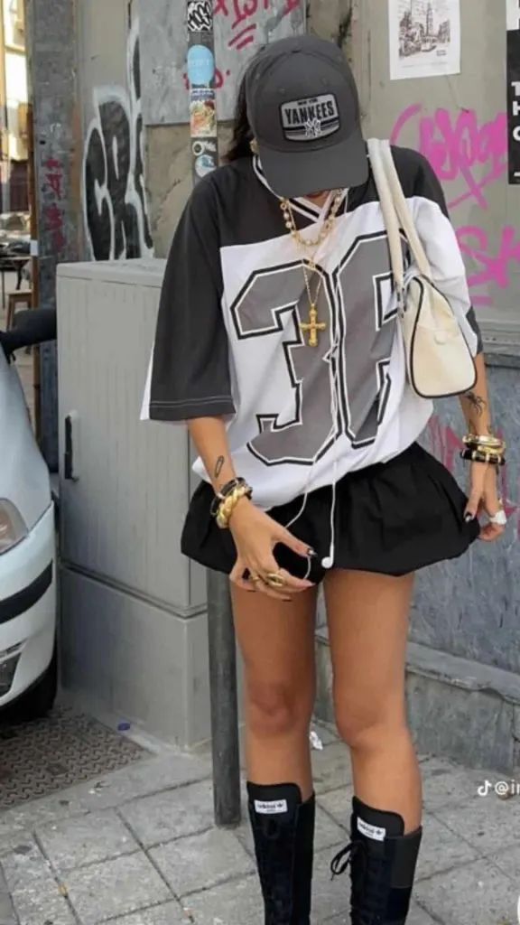 cute mini skirt and jersey