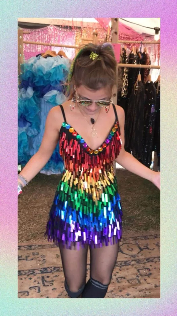 rainbow party tassel dress etsy 