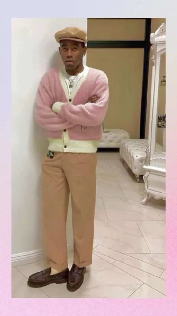 Tyler the creator pink cardigan