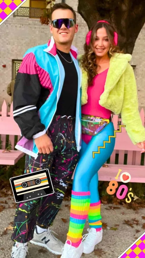 90s aerobics couple outfit ideas