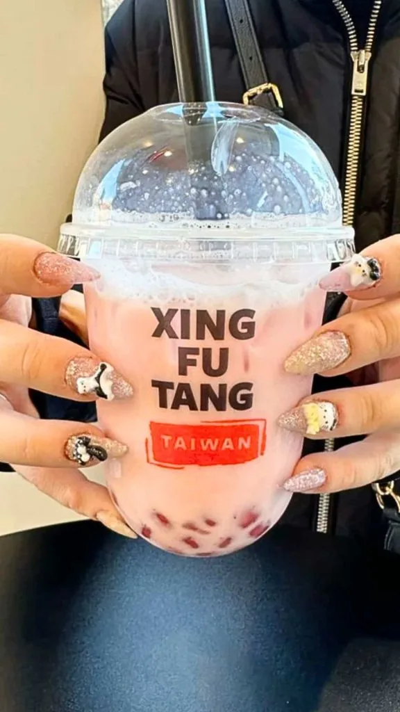 boba tea ABG long nails
