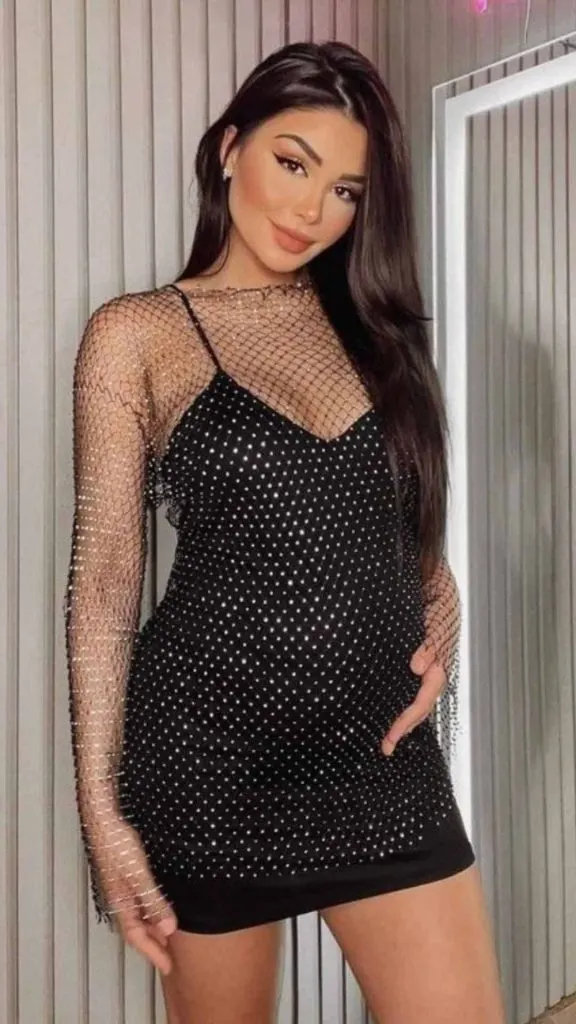 Pregnancy festival outfits glitter dress